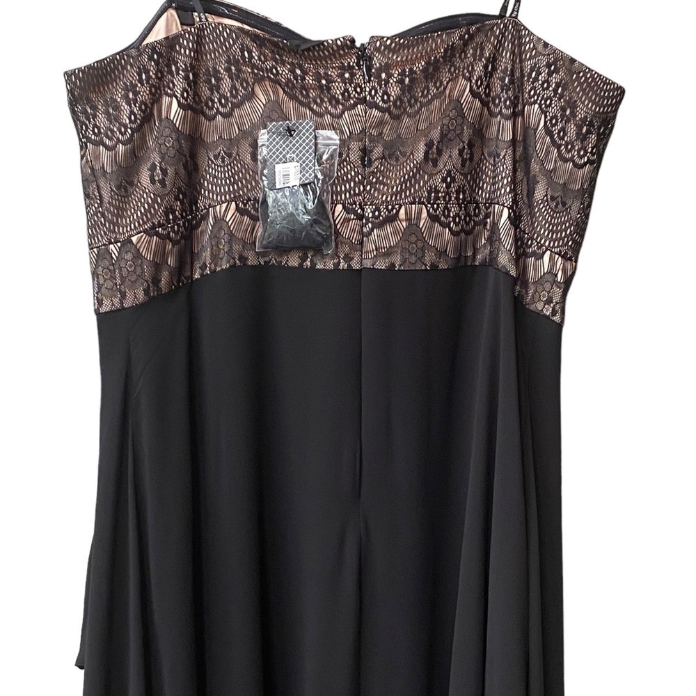 - City Chic Maxi Eyelash Ebony Lace Bodice Formal Evening Gown Dress - Picture 9 of 14